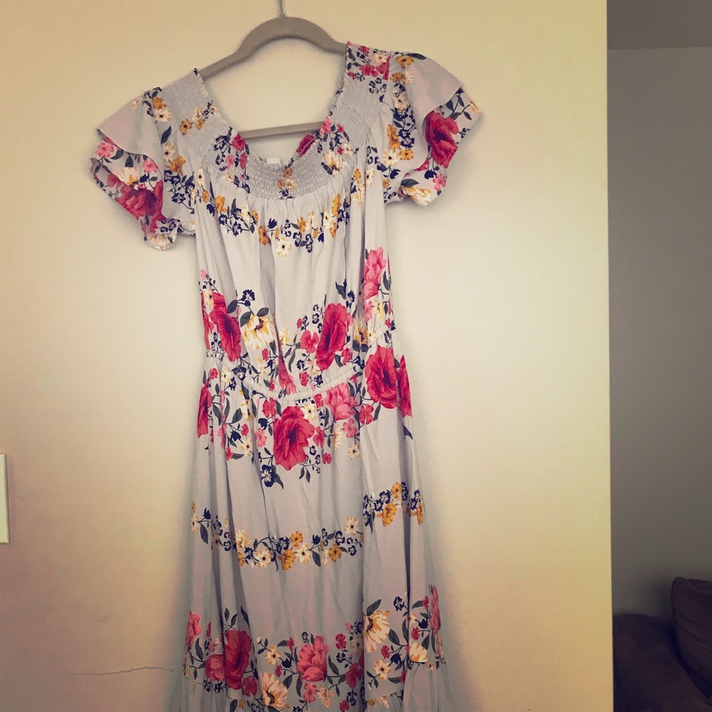 Old navy off the shoulder floral dress.
